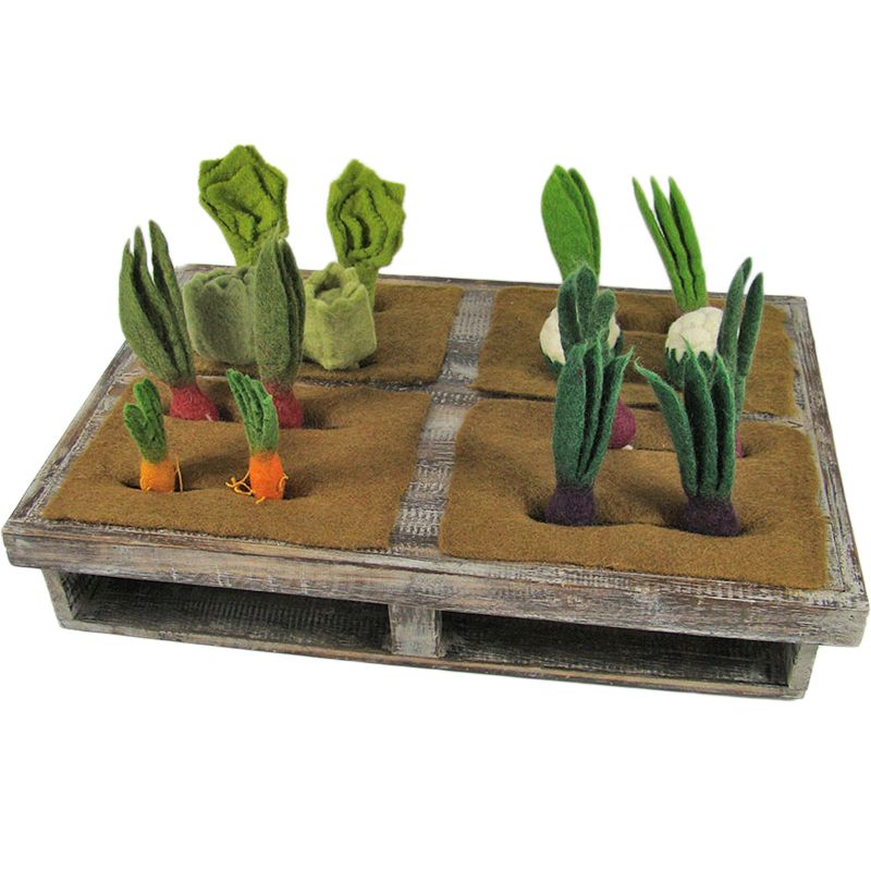 Potager avec 16 légumes en feutrine Papoose