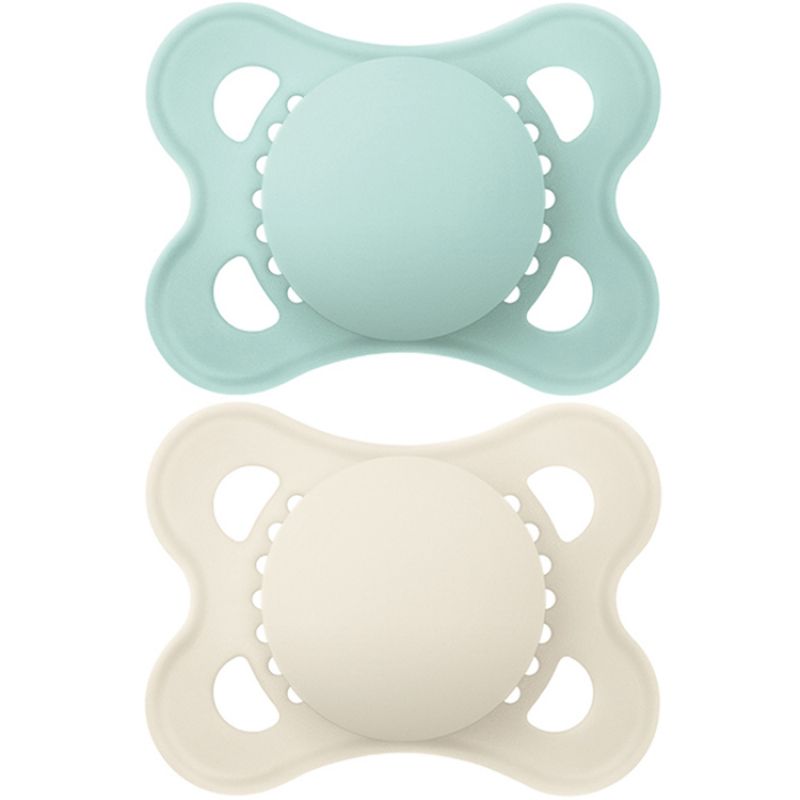 Lot de 2 sucettes Original Nature en silicone dune et vert (2-6 mois) MAM