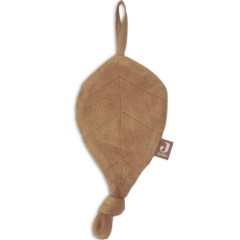 Doudou attache sucette feuille Caramel Jollein