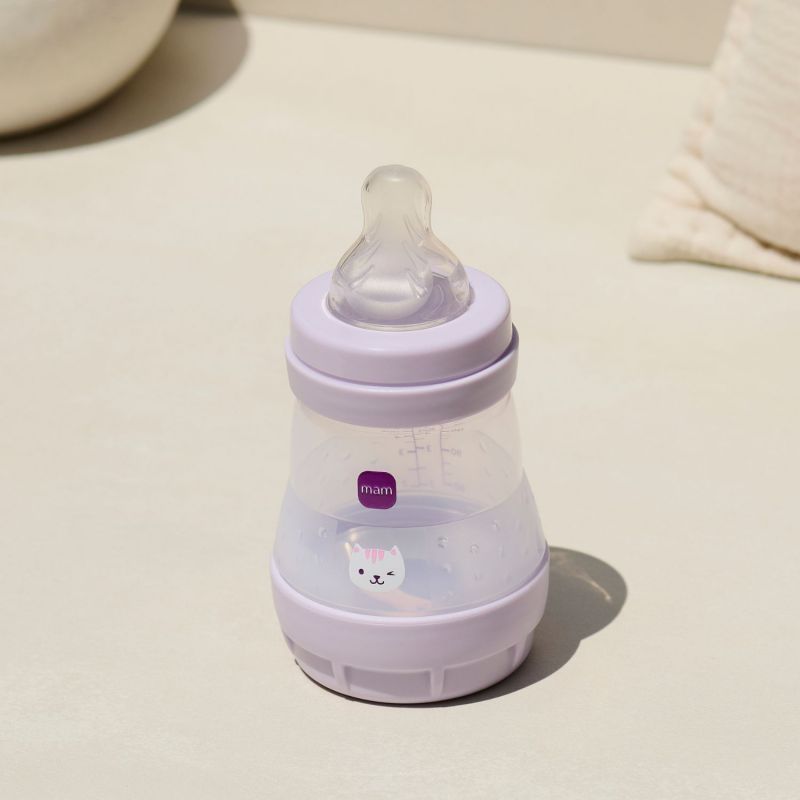 2 biberons Easy Start anti-colique 160ml Lilas+Sable Tétine débit 1 MAM Ambiance 7