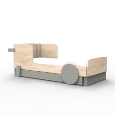Lit simple avec tiroir Discovery finition laquée (coloris au choix) - Mathy by bols