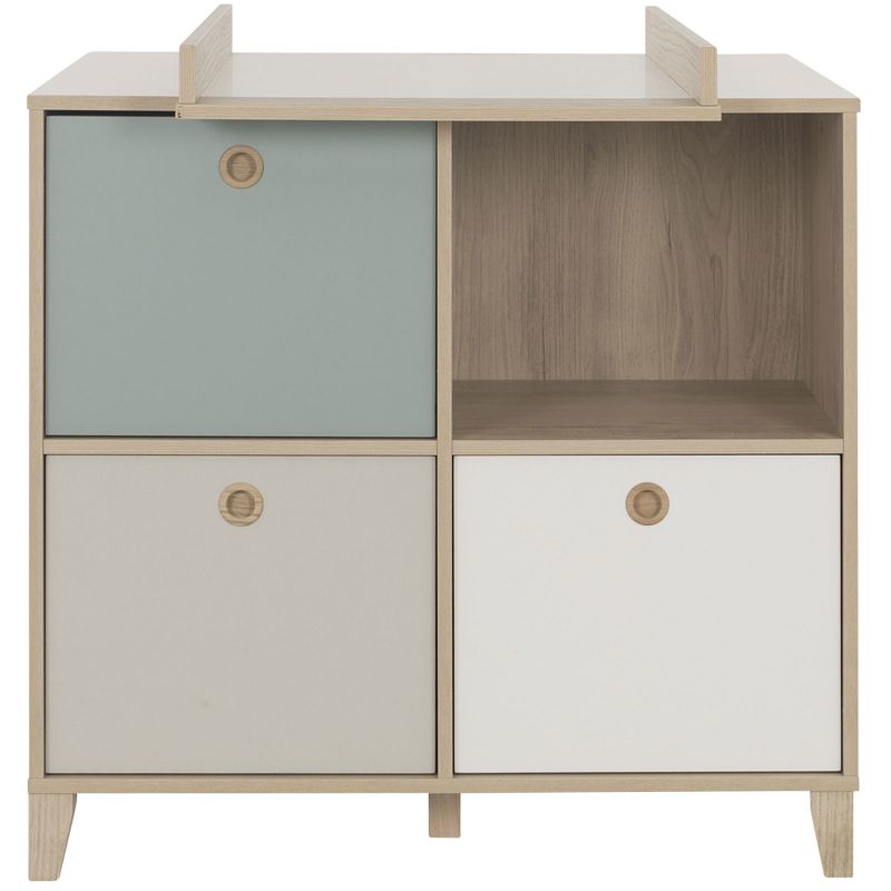 Commode à langer 4 niches 3 tiroirs tricolores Lora Galipette