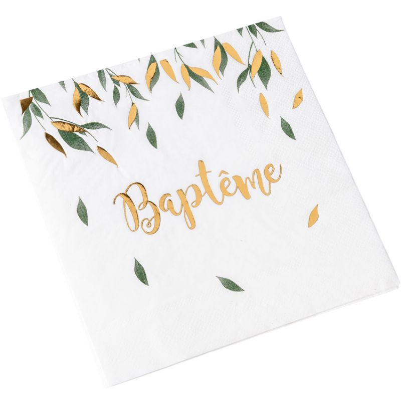 Lot de 16 serviettes en papier Baptême de rêve Arty Fêtes Factory
