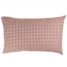 Taie d'oreiller percale de coton Vichy Sienne (40 x 60 cm) - Kadolis