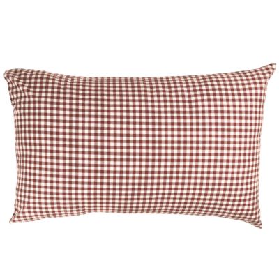 Taie d'oreiller percale de coton Vichy Sienne (40 x 60 cm) Kadolis
