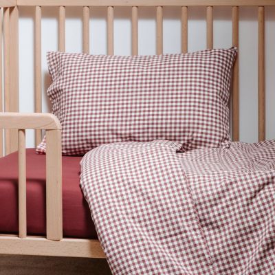 Taie d'oreiller percale de coton Vichy Sienne (40 x 60 cm)