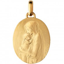 Médaille ovale Vierge à l'enfant 23 mm (or jaune 750°)  par Monnaie de Paris