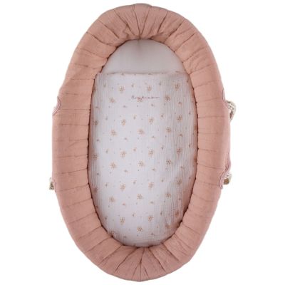 Couffin en mousseline bio Rose