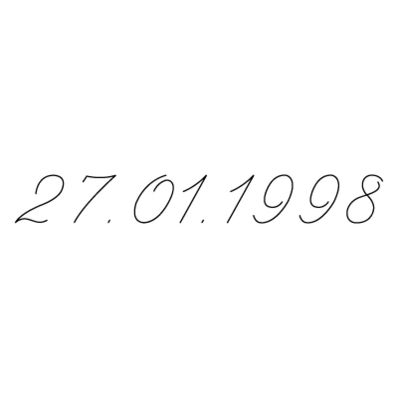 Gravure date en chiffres sur bijou  (Typo 9 Script) Gravure magique OLD