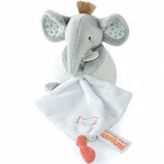Doudou plat pantin Eléphant Couleurs savane (15 cm) - Doudou et Compagnie