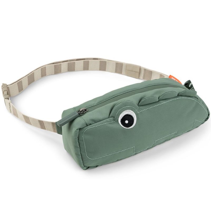 Sac banane matelassé enfant Croco Vert Done by Deer
