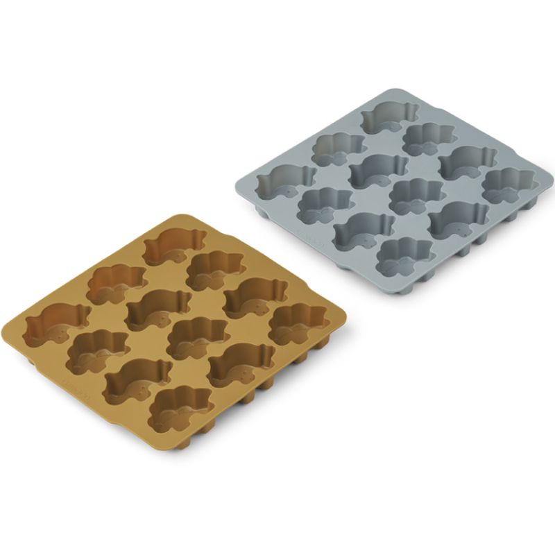 Lot de 2 moules à glaçons Sonny Dino golden caramel blue fog mix Liewood