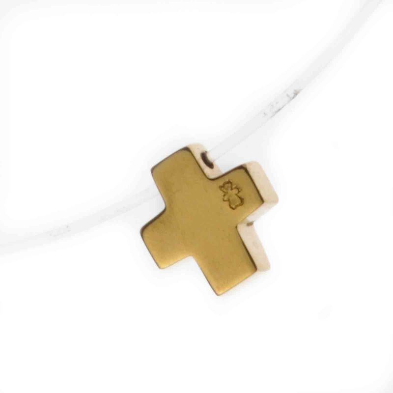 Collier invisible 40 cm croix 11 mm (or jaune 750°) Loupidou