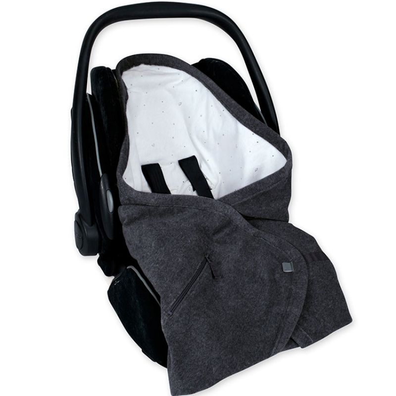 Couverture nomade Biside espace Zefir noir (90 x 90 cm) Bemini