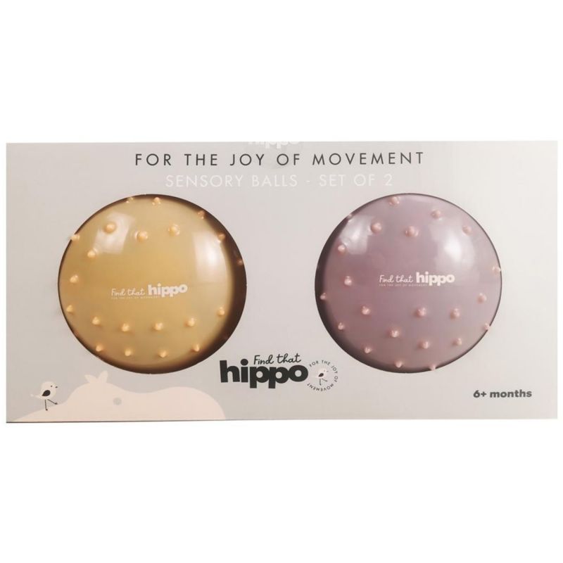 Set de 2 balles sensorielles brun rosé et chamois Find that hippo Packaging 3