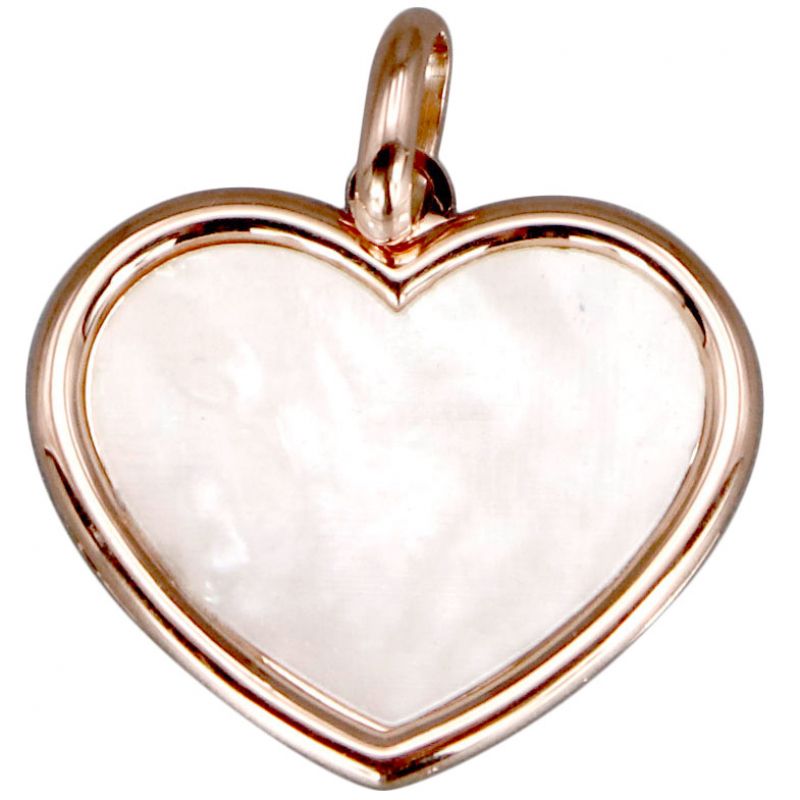 Médaille nacre cœur personnalisable (or rose 18 carats) Aubry-Cadoret