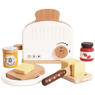 Ensemble petit déjeuner avec grille-pain en bois FSC