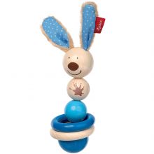 Hochet en bois lapin Semmel Bunny bleu  par Sigikid