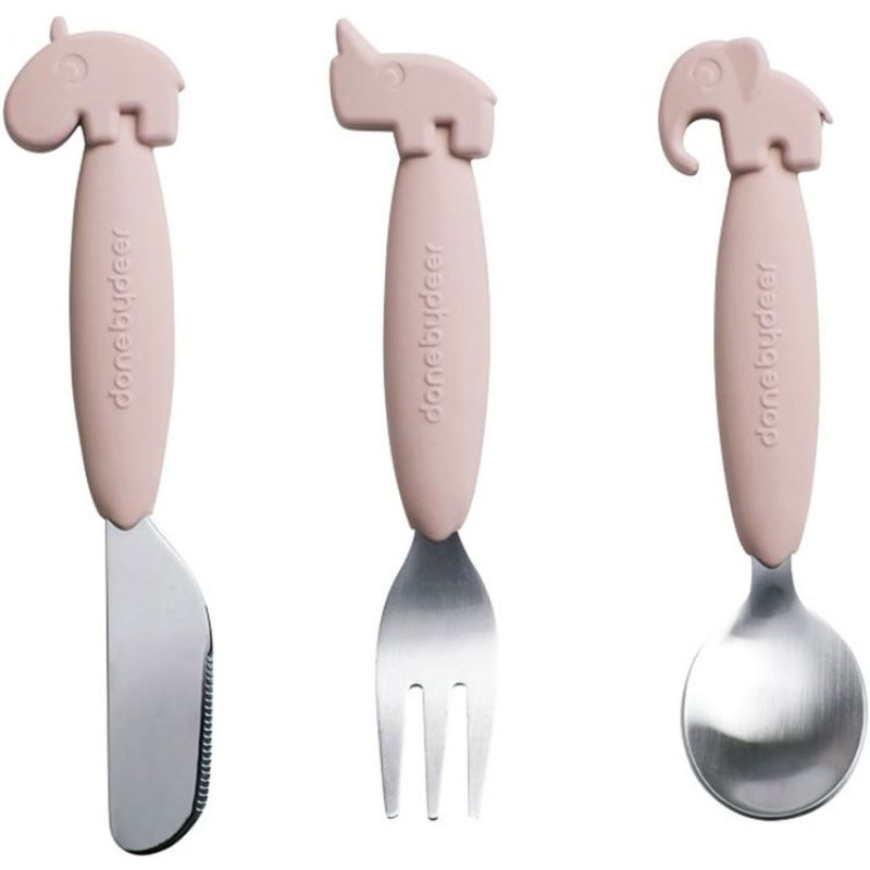 Set de 3 couverts Yummy Plus rose Done by Deer