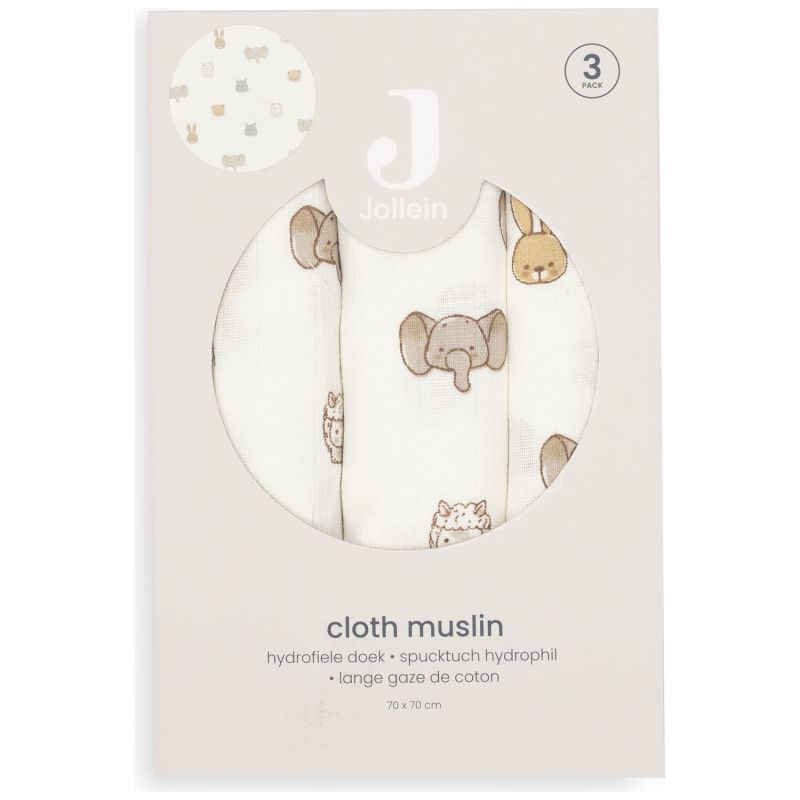 Lot de 3 langes en gaze de coton Jollies (70 x 70 cm) Jollein Packaging 9