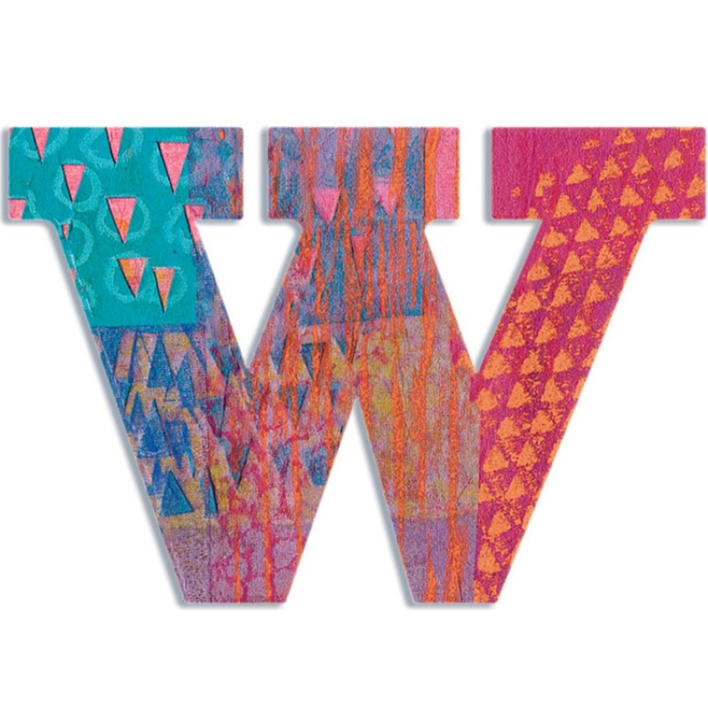 Lettre W en bois Paon Djeco