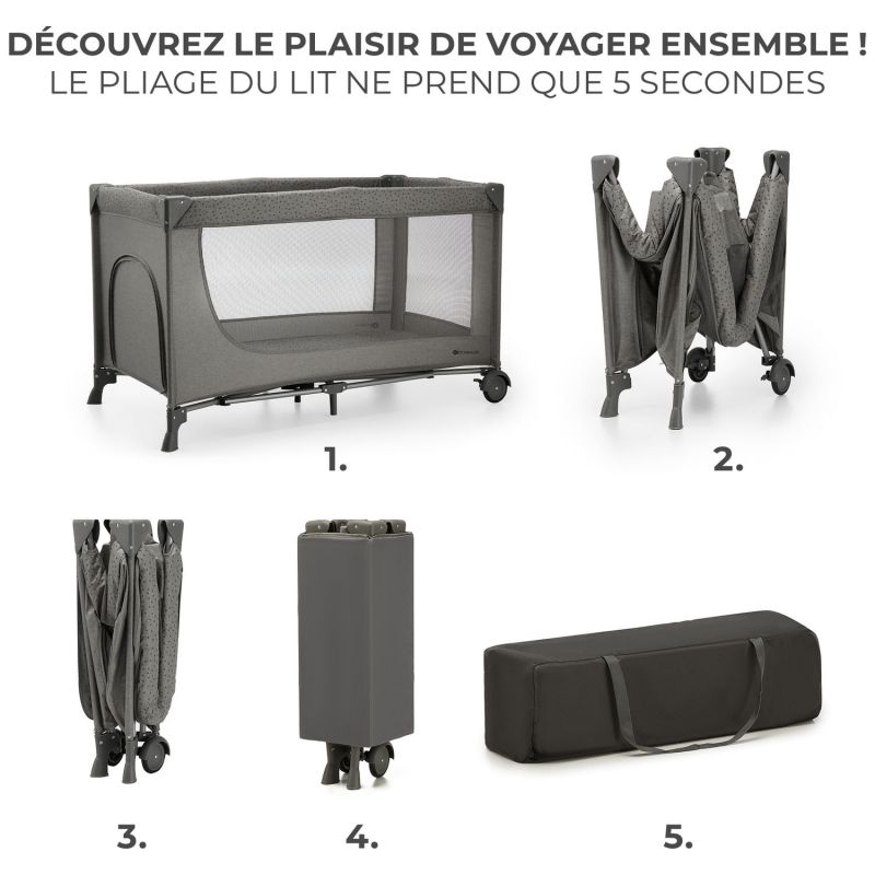 Lit parapluie 2 en 1 Joy 2 Gris Kinderkraft Produit 3