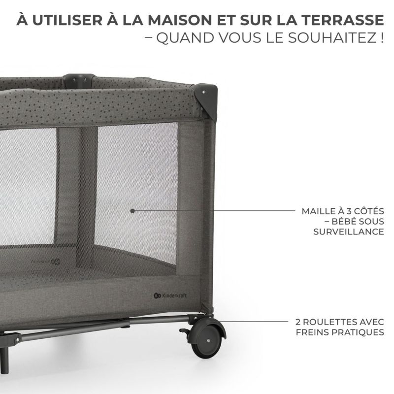 Lit parapluie 2 en 1 Joy 2 Gris Kinderkraft Produit 5