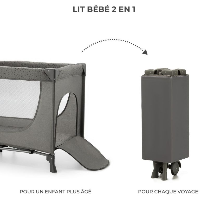 Lit parapluie 2 en 1 Joy 2 Gris Kinderkraft Produit 6