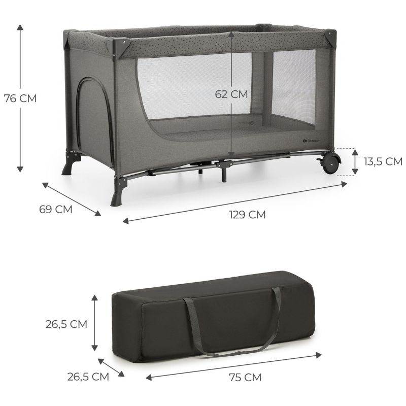 Lit parapluie 2 en 1 Joy 2 Gris Kinderkraft Produit 9