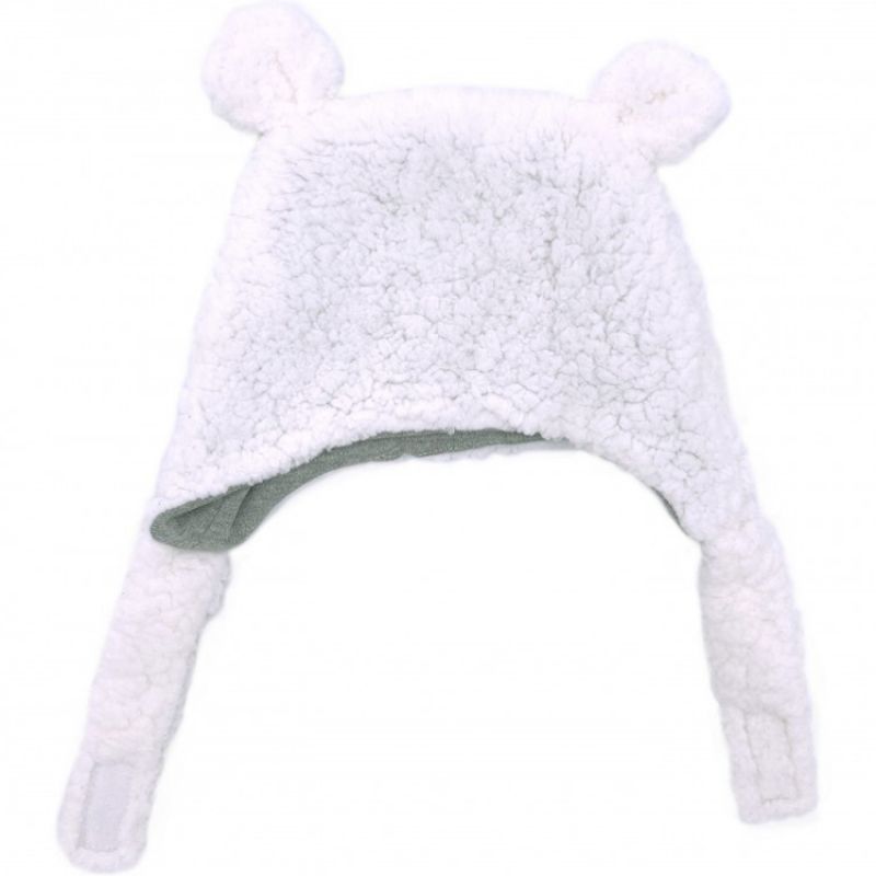 Bonnet chapka ours en sherpa blanc (0-6 mois) BB & Co