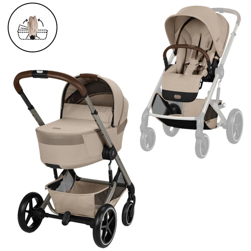 Poussette citadine Balios S 2026 avec nacelle pliable Almond Beige Cybex Produit 1