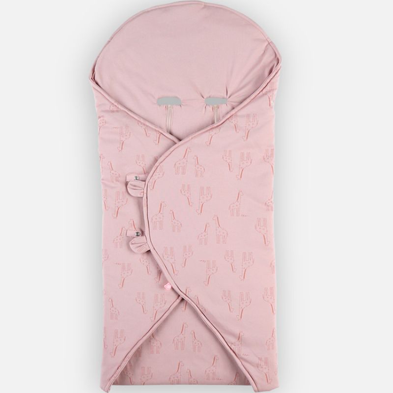 Couverture nomade en jersey bio Mix & Match rose Noukie's