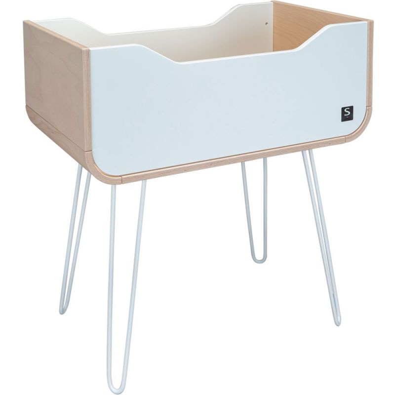 Berceau Bambin blanc-bois pieds fil blanc (90 x 50 cm) Sauthon Original