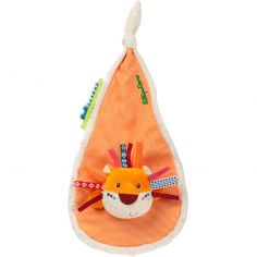 Lilliputiens - Peluche Miroir Triangle D'Activités Jack Le Lion - 6 Activités Sensorielles - Miroir, Hochet, Clochette - Dès 3 Mois - 34 X 17 X 17 Cm