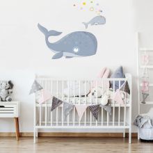 Stickers muraux Baleine et baleineau  par Série-Golo