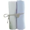 Lot de 2 draps housses blanc et ciel (70 x 140 cm) - Babycalin