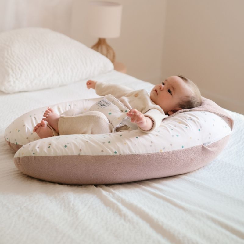 Coussin de grossesse Multirelax éponge noisette pois Tinéo Ambiance 2