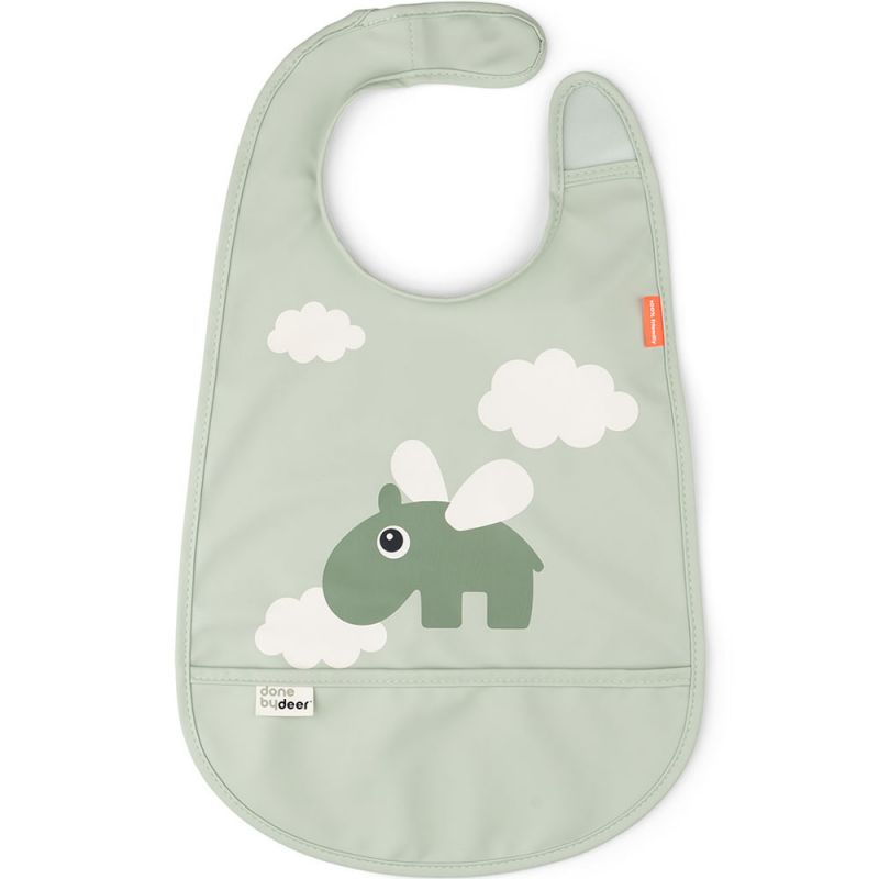 Bavoir velcro Happy clouds Vert Done by Deer