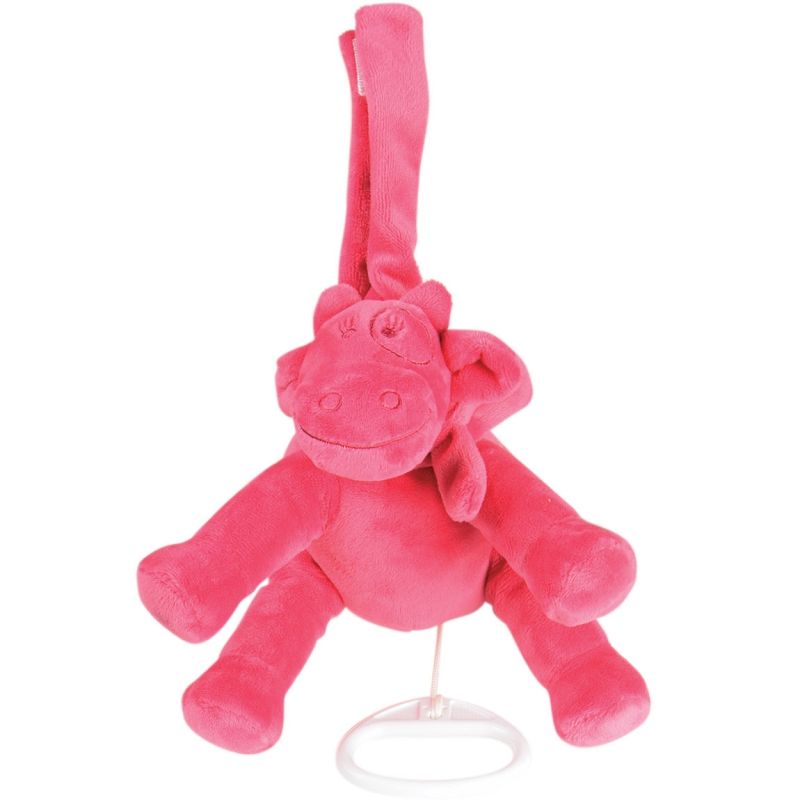 Doudou musical à suspendre Mix et Match vache Lola fuchsia (15 cm) Noukie's