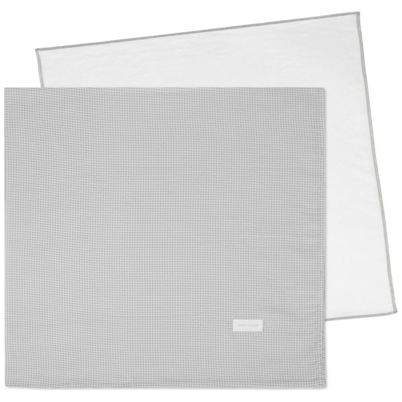 Lot de 2 langes Little Bloom Vichy Gris (70x70 cm) Pasito a pasito Produit 3