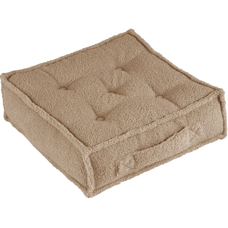 Coussin de sol en teddy Boho chocolat Cotton&Sweets