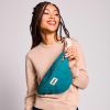 Sac banane Olivia matelassé Bleu Paon Hindbag Ambiance 2