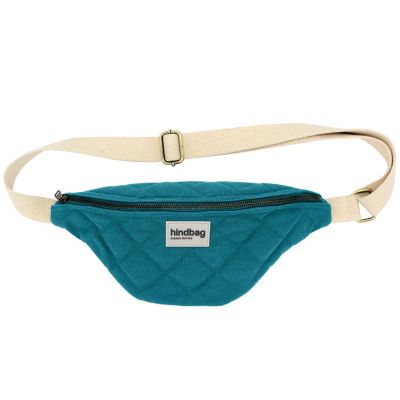 Sac banane Olivia matelassé Bleu Paon Hindbag
