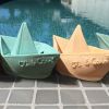 Jouet de bain bateau Origami latex d'hévéa mint Oli & Carol Ambiance 8