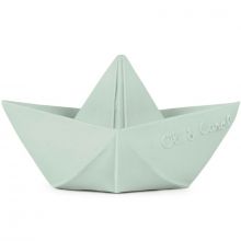 Jouet de bain bateau origami latex d'hévéa vert d'eau  par Oli & Carol