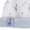 Bonnet en coton bleu Sophie la girafe (1-3 mois)  par Trois Kilos Sept