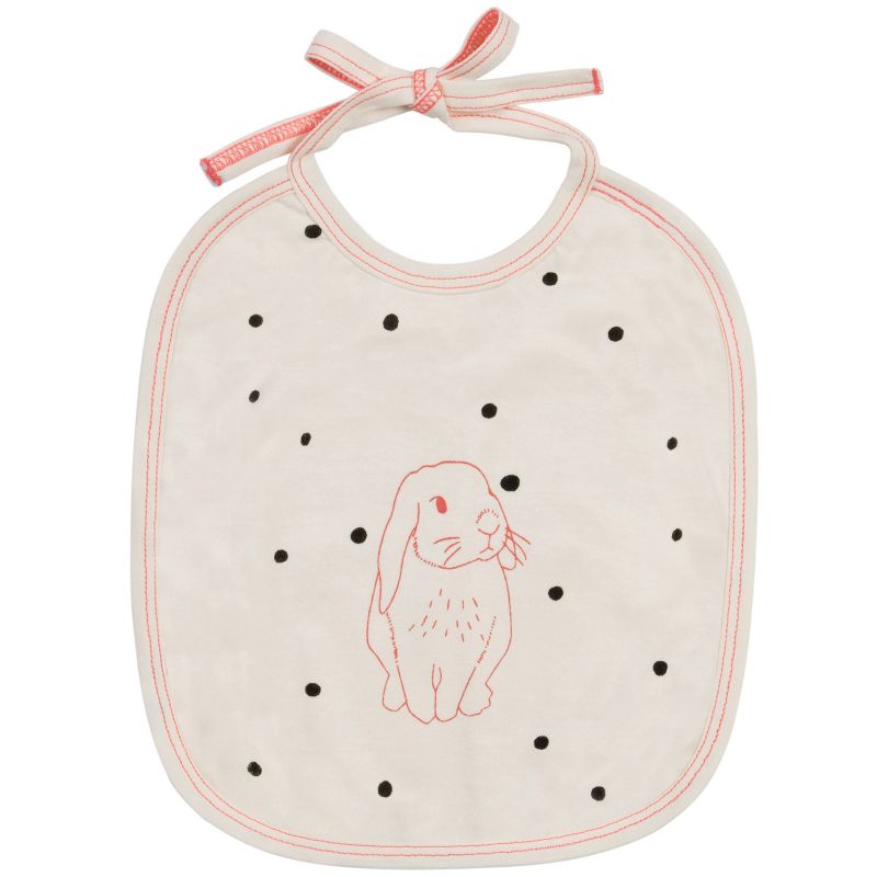 Bavoir Lapin rose fluo (24 x 22 cm) Mimi'lou