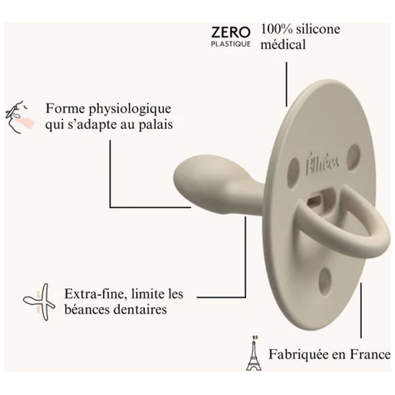 Pack 3 sucettes Choochoo Billie Nude Sand Sage (0-6 mois) Elhée Produit 4