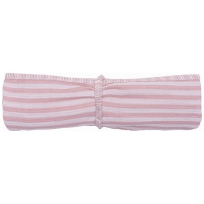 Lange en double gaze de coton gaufré rayé vieux rose BB & Co