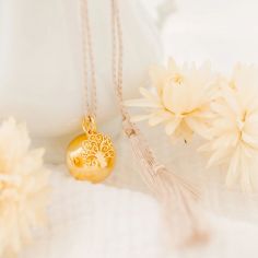 Bola de grossesse Gri-Gri Arbre de vie cordon (or jaune 18 carats) - Pleine Lune